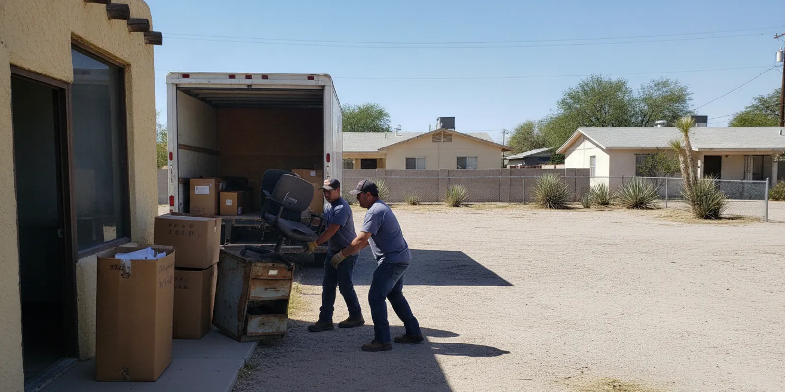 Commercial Cleanouts crew on a job in Socorro, TX